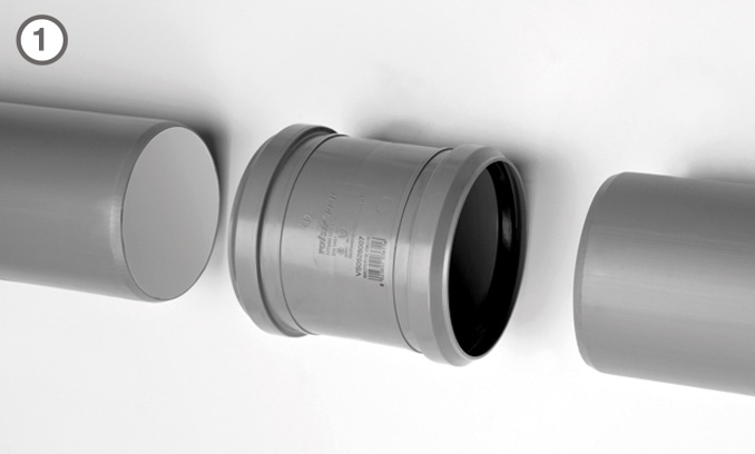 Pas 4 Fireplus Sistema de unión mediante manguito deslizante FIREPLUS